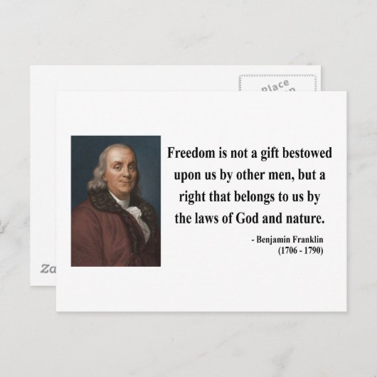 Ben Franklin Quote 4b Briefkaart (Voorkant / Achterkant)