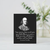 Ben Franklin & Quote Briefkaart (Staand voorkant)