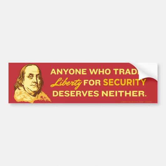 Ben Franklin Quote Bumpersticker (Voorkant)
