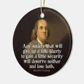 Ben Franklin Quote Keramisch Ornament (Links)