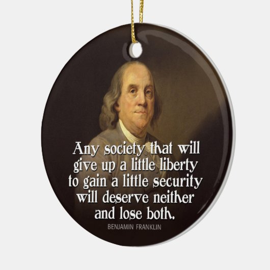 Ben Franklin Quote Keramisch Ornament (Links)