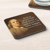 Ben Franklin Quote over Beer Drankjes Onderzetter (Linkerzijde)
