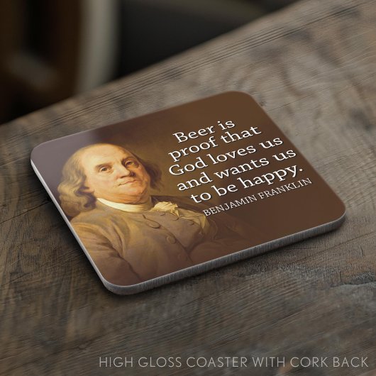 Ben Franklin Quote over Beer Drankjes Onderzetter