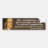 Ben Franklin Quote over de Grondwet Bumpersticker (Voorkant)
