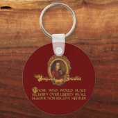 Ben Franklin Quote: Veiligheid boven vrijheid Sleutelhanger (Voorkant)