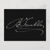 Ben Franklin Signature Briefkaart (Voorkant)