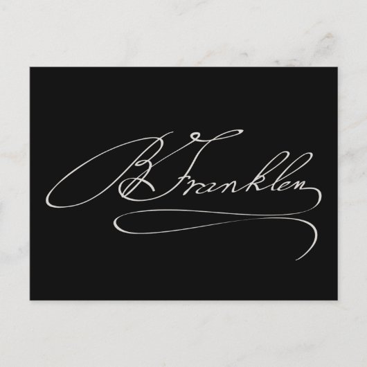 Ben Franklin Signature Briefkaart (Voorkant)