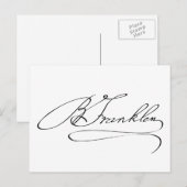 Ben Franklin Signature Briefkaart (Voorkant / Achterkant)