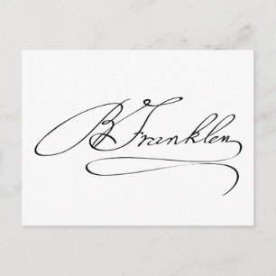 Ben Franklin Signature Briefkaart