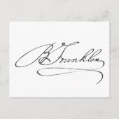 Ben Franklin Signature Briefkaart (Voorkant)