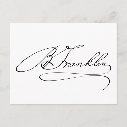 Ben Franklin Signature Briefkaart (Voorkant)