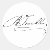 Ben Franklin Signature Ronde Sticker (Voorkant)