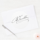 Ben Franklin Signature Ronde Sticker (Envelop)