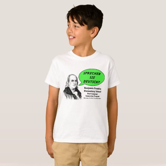 Ben Franklin spreekt Duits T-shirt (Voorkant volledig)