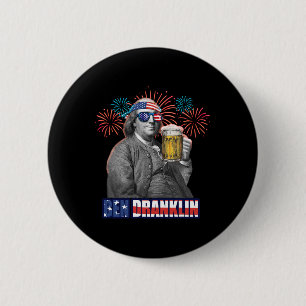 Ben Franklin viert de Onafhankelijkheidsdag. Ben D Ronde Button 5,7 Cm