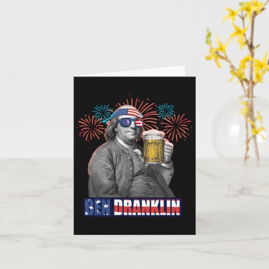 Ben Franklin viert Onafhankelijkheidsdag. Ben Dra Kaart (Gele Bloem)