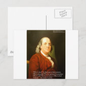 Ben Franklin (Wat is wijs) Quote Cadeaus & Kaarten (Voorkant / Achterkant)
