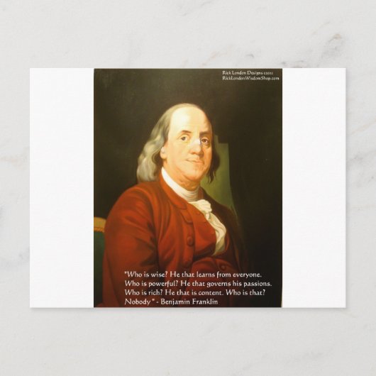 Ben Franklin (Wat is wijs) Quote Cadeaus & Kaarten (Voorkant)