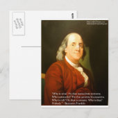 Ben Franklin (Wat is wijs) Quote Cadeaus & Kaarten (Voorkant / Achterkant)