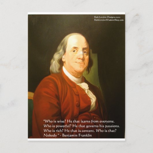 Ben Franklin (Wat is wijs) Quote Cadeaus & Kaarten (Voorkant)