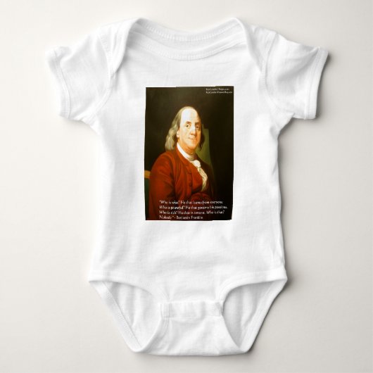 Ben Franklin (Wat is wijs) Quote Cadeaus & Kaarten Romper (Voorkant)