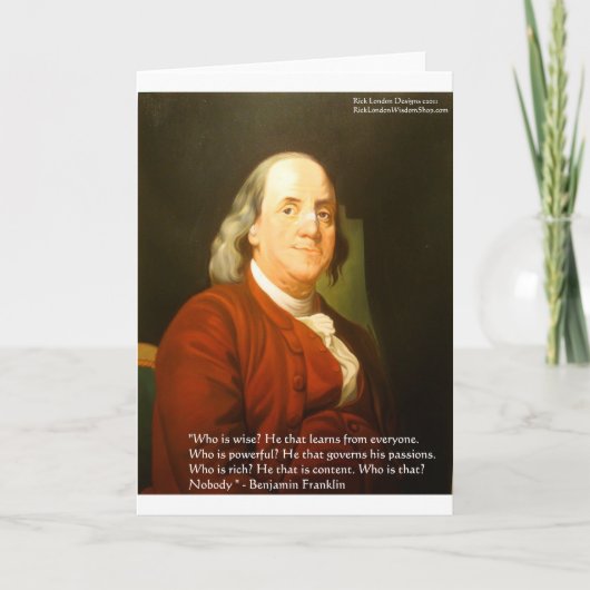 Ben Franklin (wat is Wise) citaat schenken & kaart (Voorkant)