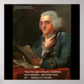 Ben Franklin Wisdom Citaat "Alle Posters Prints (Voorkant)