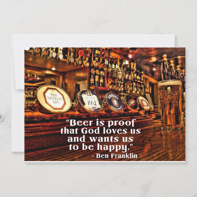 Ben Franklin's beroemde Beer Quote (Voorkant)
