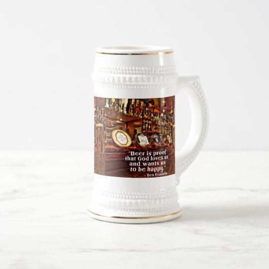 Ben Franklin's beroemde Beer Quote Bierpul (Voorkant rechts)