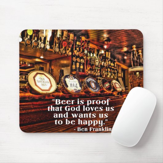 Ben Franklin's beroemde Beer Quote Muismat (Met muis)