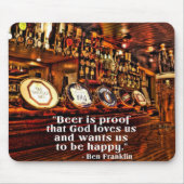 Ben Franklin's beroemde Beer Quote Muismat (Voorkant)