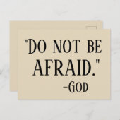 BEN GEEN AFRAID-bericht van God Briefkaart (Voorkant / Achterkant)