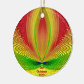 BEN ~ Gepersonaliseerd rood-groen kerstfeest Keramisch Ornament (Links)