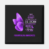 Ben het Storm Fibromyalgia Awareness Butterfly Magneet (Voorkant)