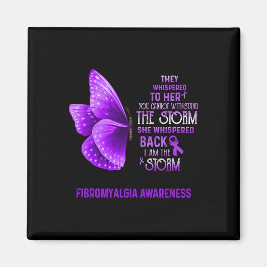 Ben het Storm Fibromyalgia Awareness Butterfly Magneet (Voorkant)