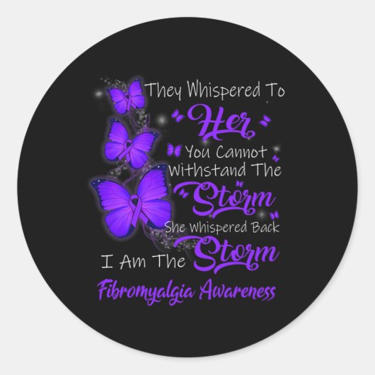 Ben het Storm fibromyalgie bewustzijn Ronde Sticker (Voorkant)