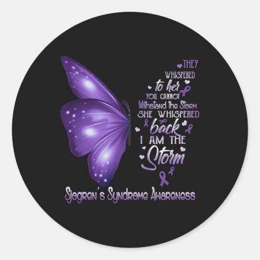 Ben het Storm Sjogren's syndrome-bewustzijn Butter Ronde Sticker (Voorkant)