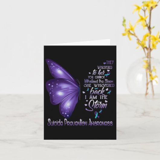 Ben het Storm Suicide Prevention Awareness Butterf Kaart (Gele Bloem)