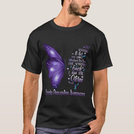 Ben het Storm Suicide Prevention Awareness Butterf T-shirt (Voorkant)