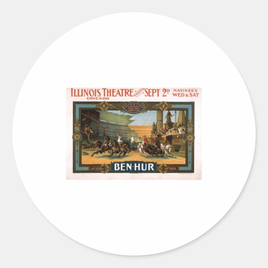 Ben Hur - Broadway Play Poster Ronde Sticker (Voorkant)