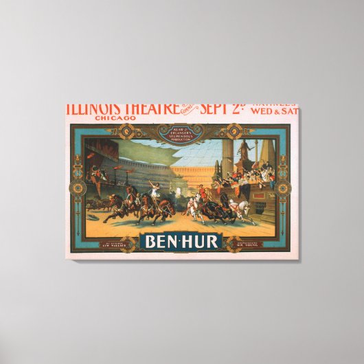 Ben-Hur op het Poster van Illinois Theater in Chic Canvas Afdruk (Voorkant)