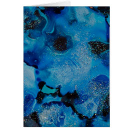 Ben I Blauw - Abstracte blauwe geverfde inkt achte