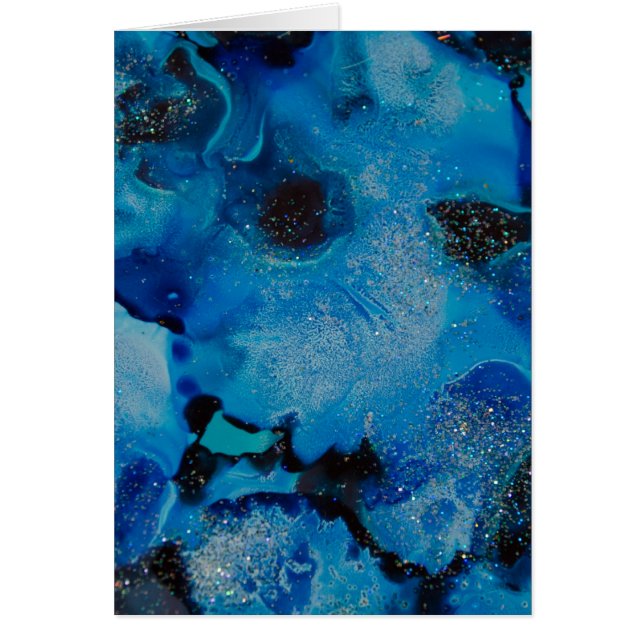 Ben I Blauw - Abstracte blauwe geverfde inkt achte (Voorkant)