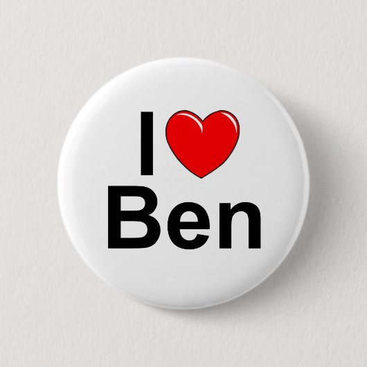 Ben I Love (Heart) Ronde Button 5,7 Cm (Voorkant)