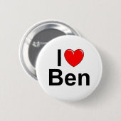 Ben I Love (Heart) Ronde Button 5,7 Cm (Voorkant /achterkant)