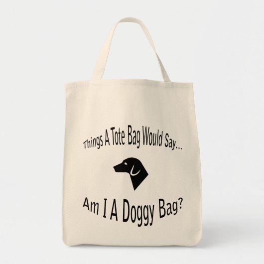 Ben ik een Doggy Bag Dark Text Canvas tas (Voorkant)