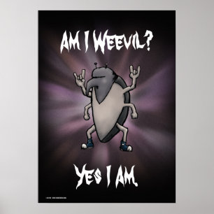 Ben ik het slechte zware metalen Cartoon Poster