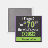 Ben ik het vergeten? Ik ben zeventig! 70e verjaard Magneet (Voorkant / Achterkant)