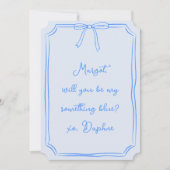 Ben ik iets blauw? Boog bruidsmeisje voorstel Kaart (Voorkant)