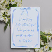Ben ik iets blauw? Boog bruidsmeisje voorstel Kaart